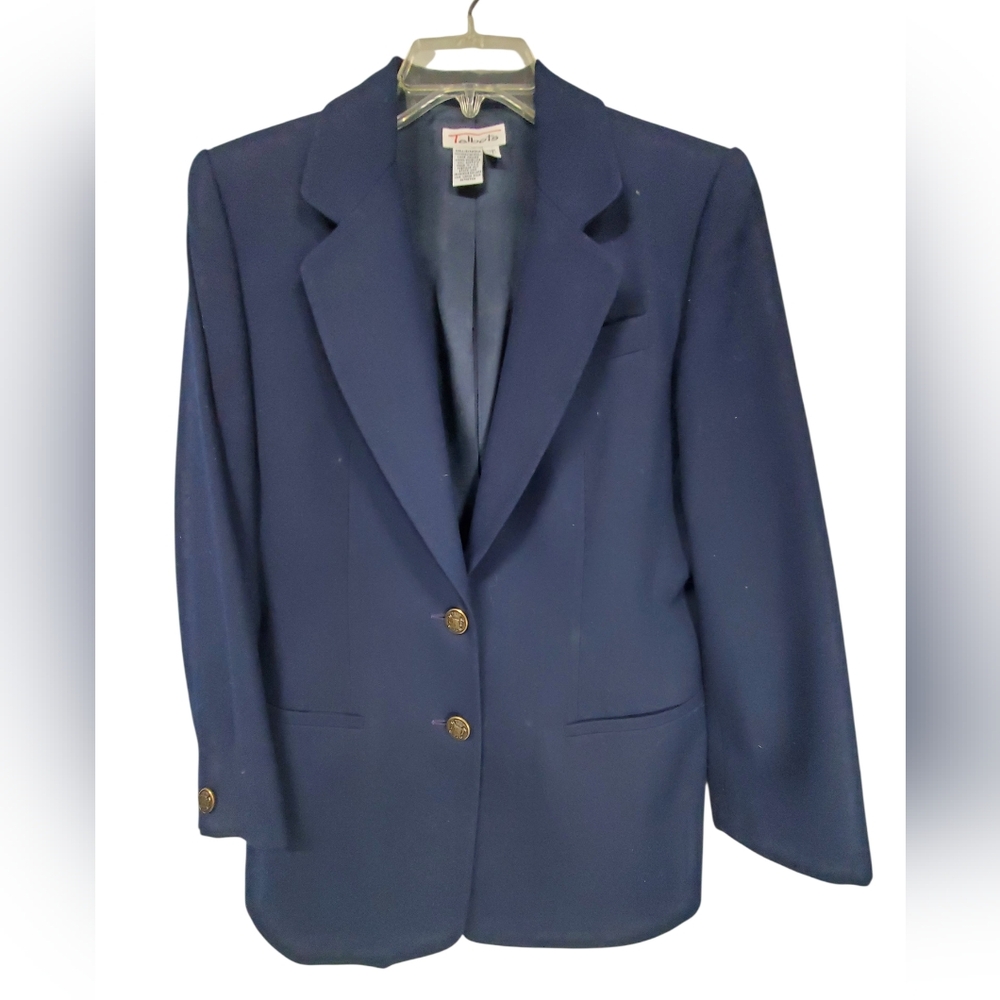 Talbots Wool Blazer Jacket Size 4 Navy Academia Office